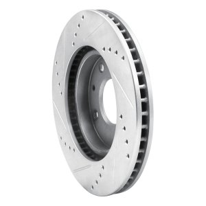 Mitsubishi Lancer Brake Rotor (1) - Front Right - R1 Concepts - Drilled & Slotted - Silver - 2004